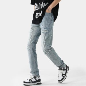 Jeans Hombre | Jeans skinny rotos pintura